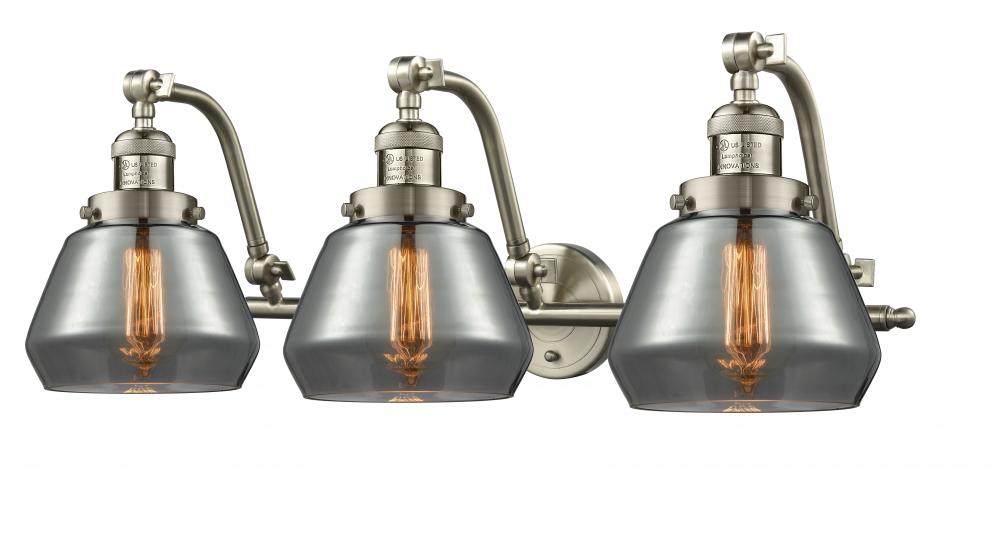 Fulton - 3 Light - 28 inch - Brushed Satin Nickel - Adjustable Bath Vanity Light