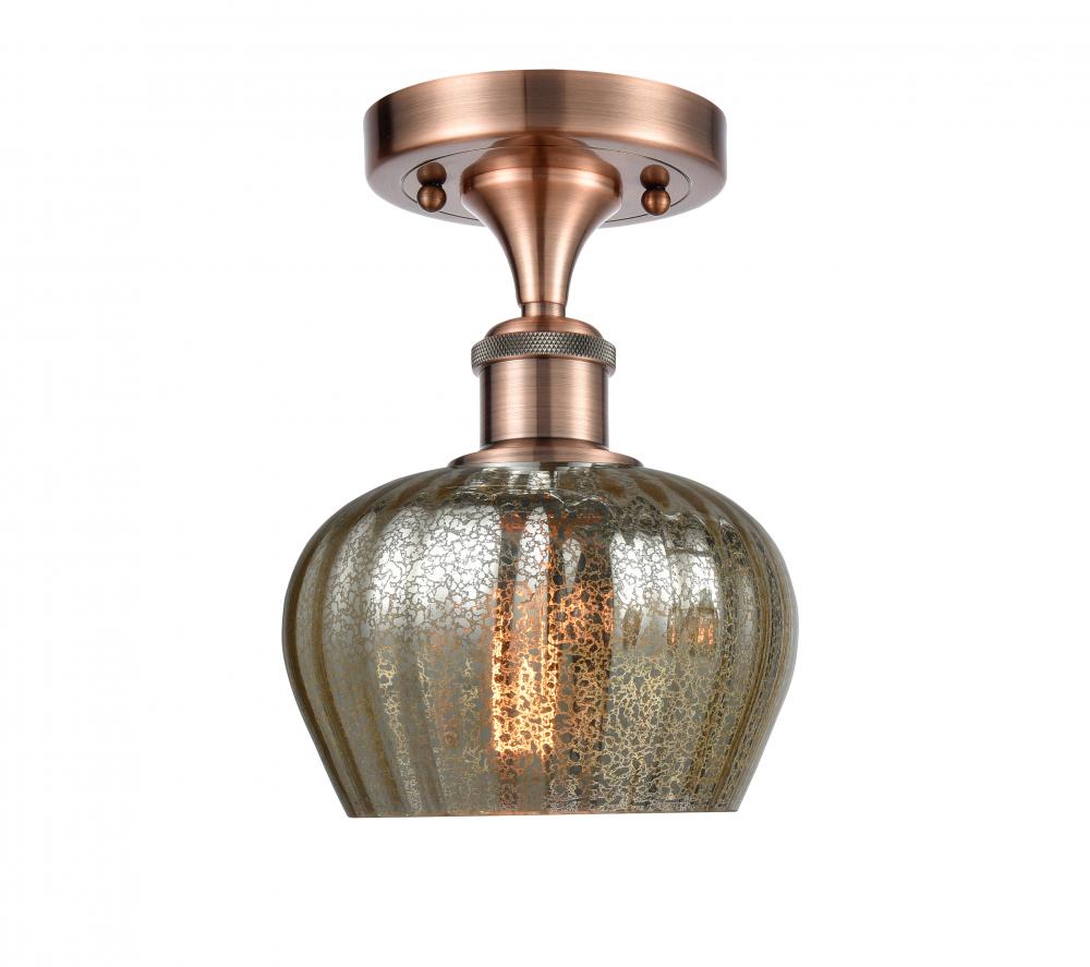 Fenton - 1 Light - 7 inch - Antique Copper - Semi-Flush Mount