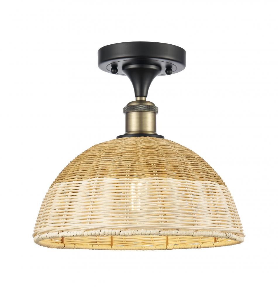 Bristol Natural II - 1 Light - 12 inch - Black Antique Brass - Semi-Flush Mount