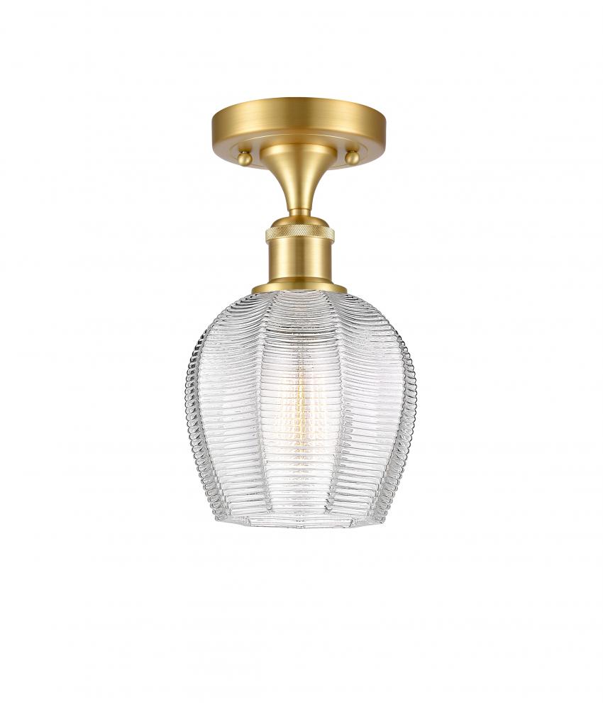 Norfolk - 1 Light - 6 inch - Satin Gold - Semi-Flush Mount