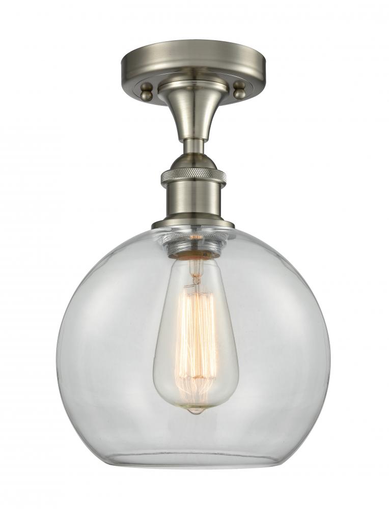 Athens - 1 Light - 8 inch - Brushed Satin Nickel - Semi-Flush Mount