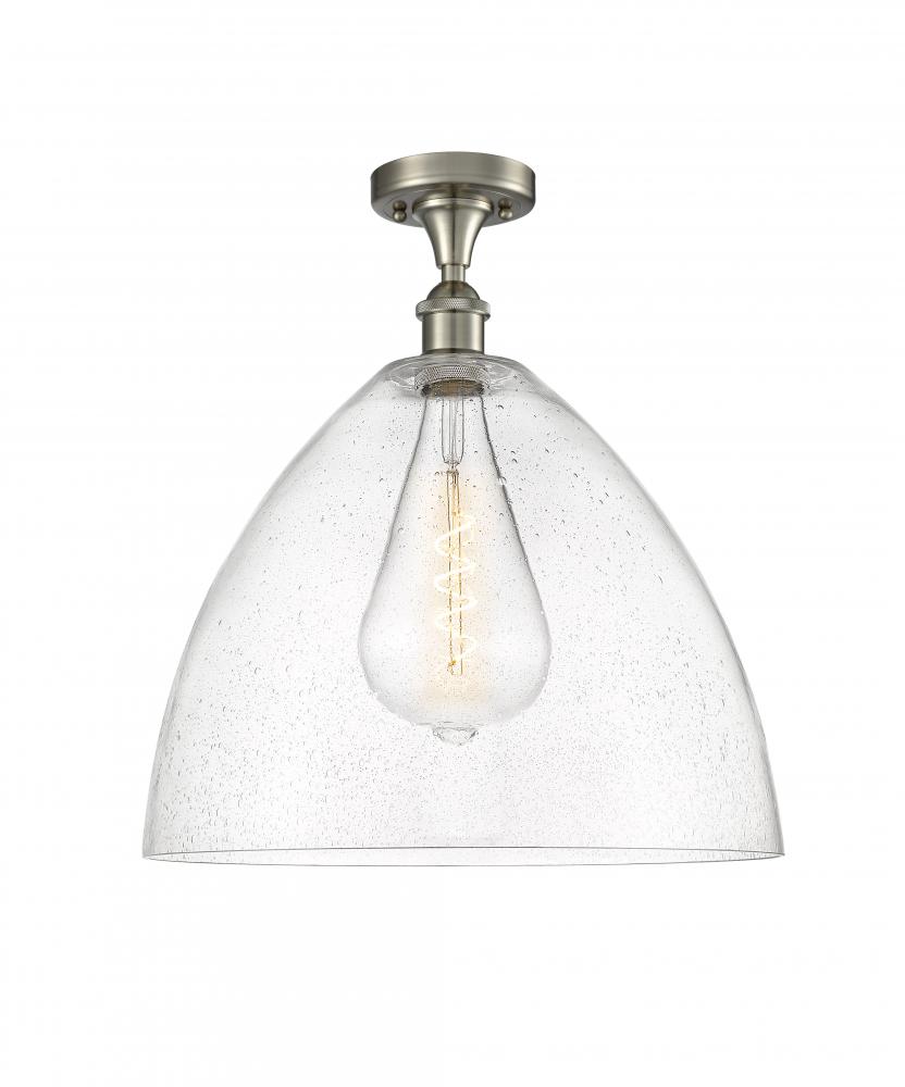 Bristol - 1 Light - 16 inch - Brushed Satin Nickel - Semi-Flush Mount
