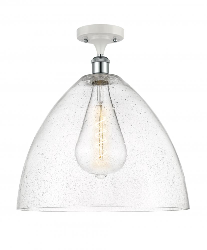 Bristol - 1 Light - 16 inch - White Polished Chrome - Semi-Flush Mount
