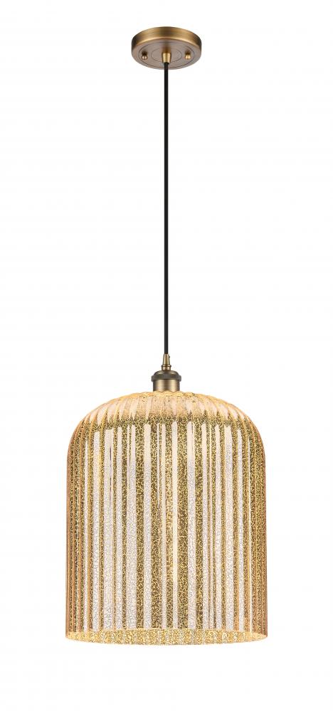 Bridal Veil - 1 Light - 5 inch - Brushed Brass - Cord hung - Mini Pendant