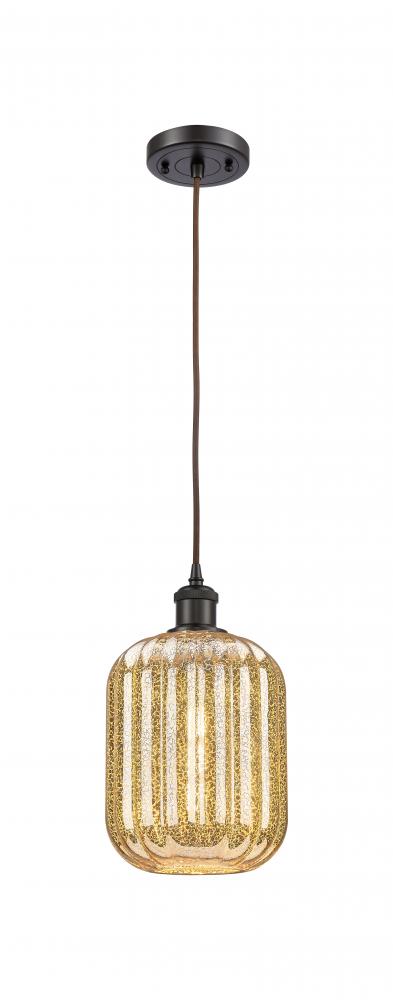 Preston Cylinder - 1 Light - 7 inch - Oil Rubbed Bronze - Cord hung - Mini Pendant