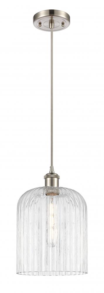 Bridal Veil - 1 Light - 5 inch - Brushed Satin Nickel - Cord hung - Mini Pendant