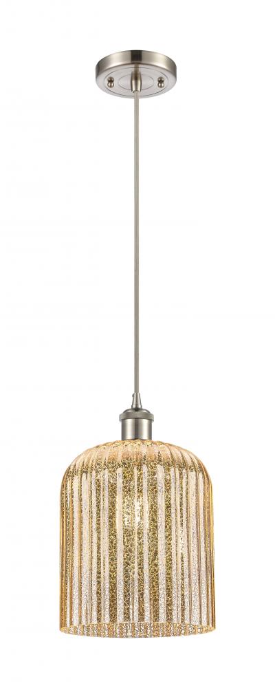 Bridal Veil - 1 Light - 5 inch - Brushed Satin Nickel - Cord hung - Mini Pendant