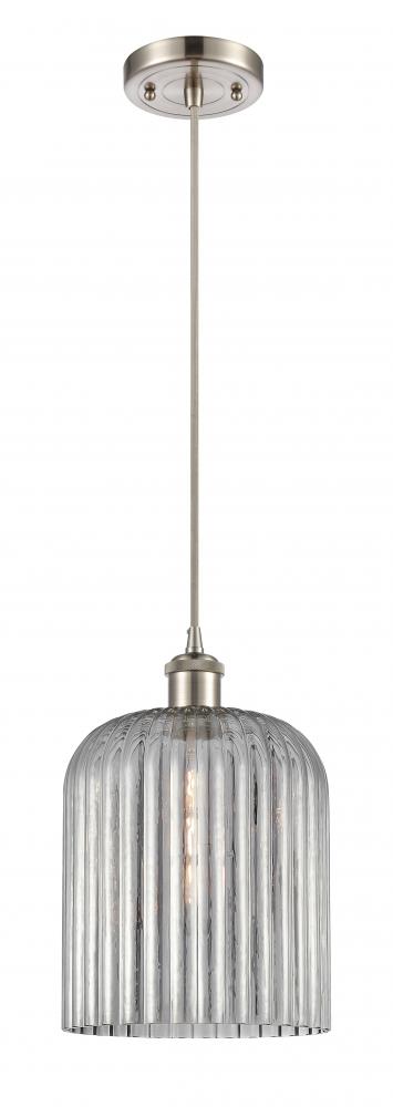 Bridal Veil - 1 Light - 5 inch - Brushed Satin Nickel - Cord hung - Mini Pendant