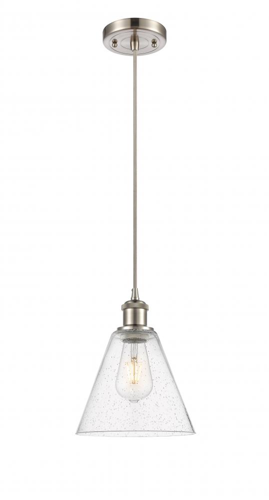 Berkshire - 1 Light - 8 inch - Brushed Satin Nickel - Cord hung - Mini Pendant