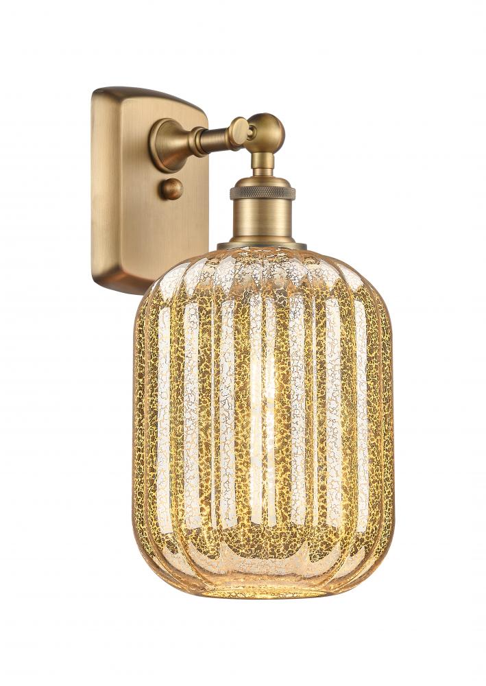 Preston Cylinder - 1 Light - 7 inch - Brushed Brass - Sconce