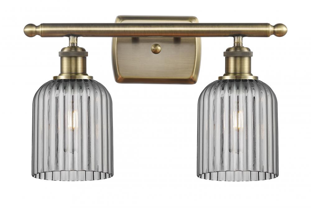 Bridal Veil - 2 Light - 15 inch - Antique Brass - Bath Vanity Light