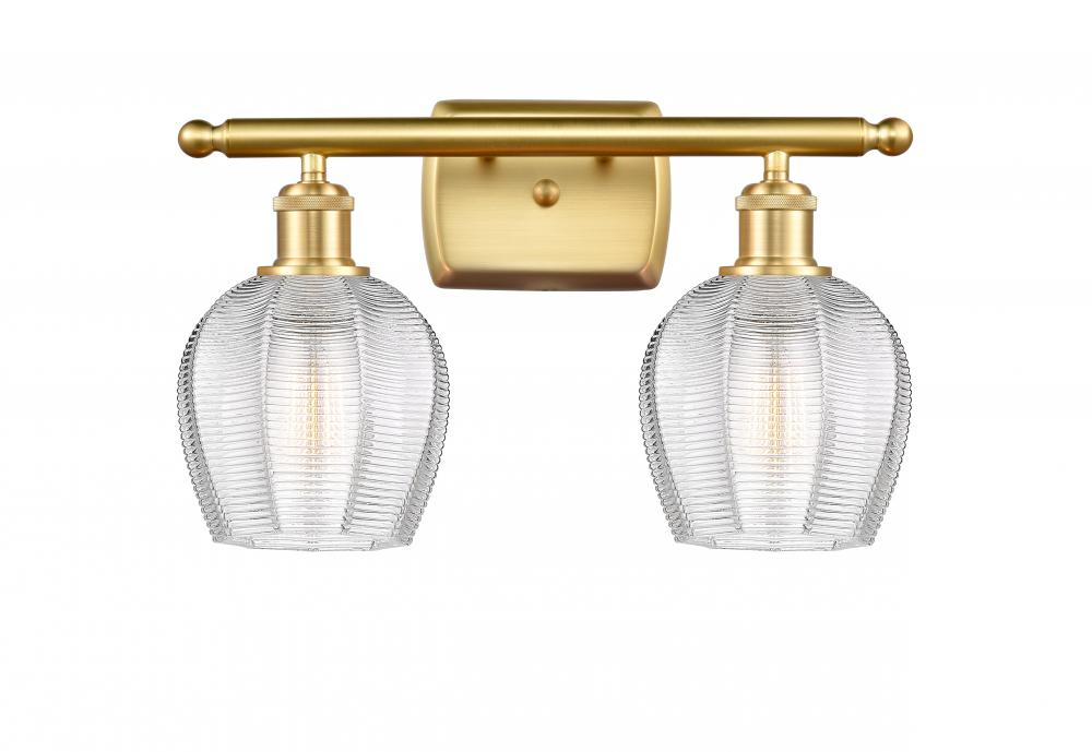 Norfolk - 2 Light - 16 inch - Satin Gold - Bath Vanity Light