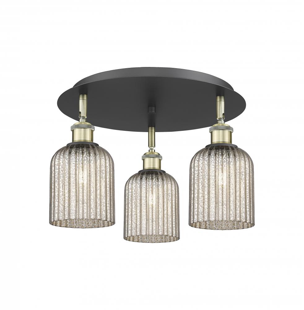 Bridal Veil - 3 Light - 17 inch - Black Antique Brass - Flush Mount