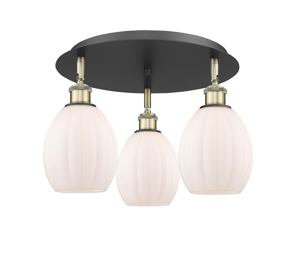 Eaton - 3 Light - 17 inch - Black Antique Brass - Flush Mount