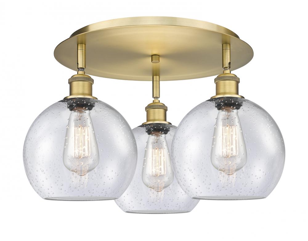 Athens - 3 Light - 20 inch - Brushed Brass - Flush Mount