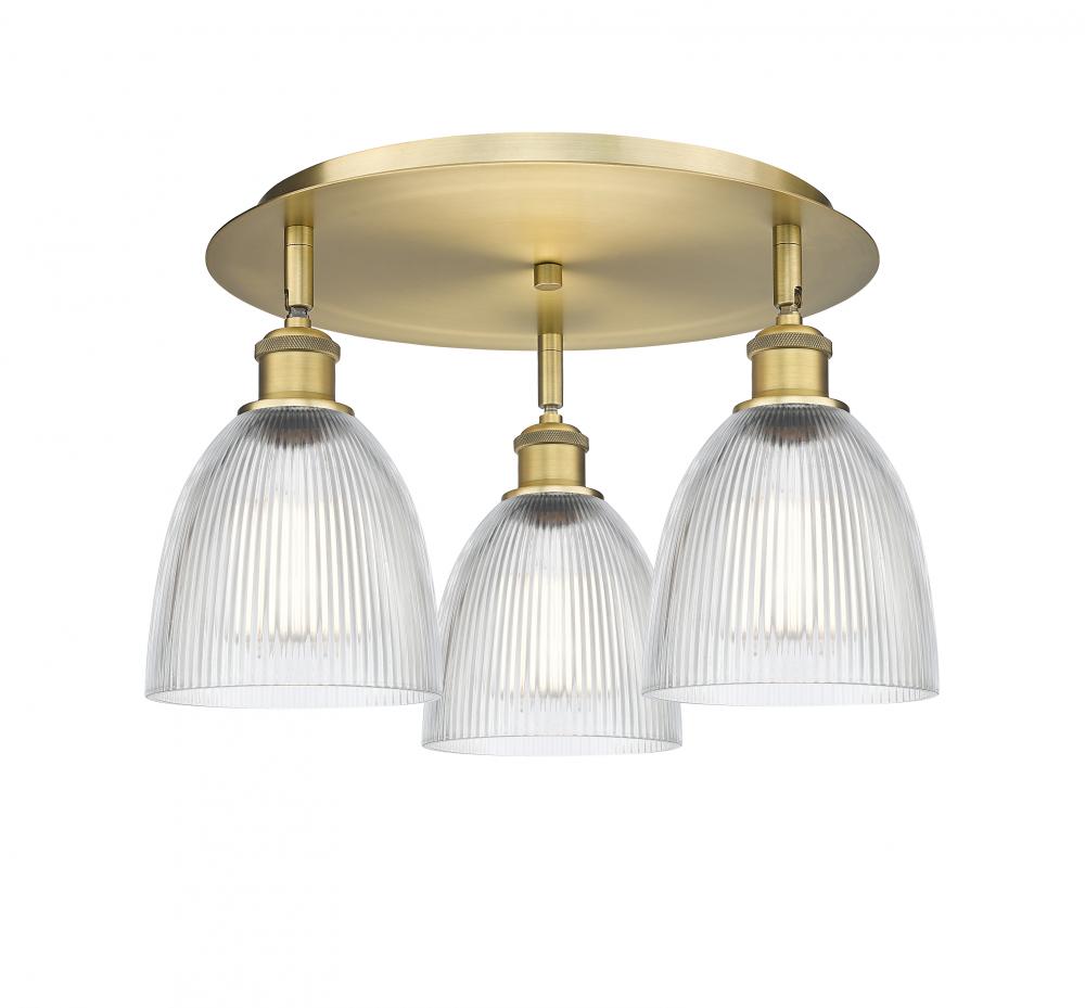 Castile - 3 Light - 18 inch - Brushed Brass - Flush Mount