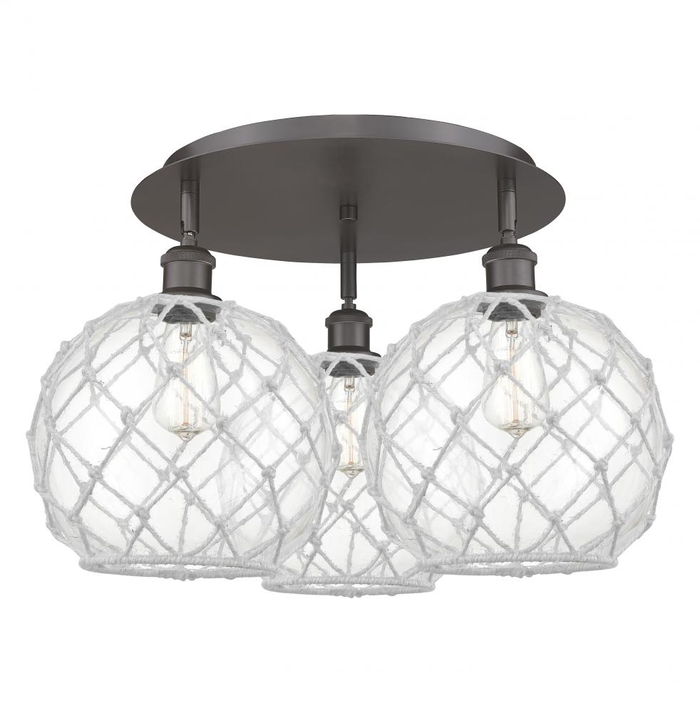 Farmhouse Rope - 3 Light - 22 inch - Oil Rubbed Bronze - Flush Mount