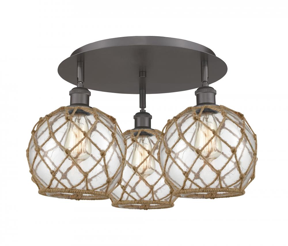 Farmhouse Rope - 3 Light - 20 inch - Oil Rubbed Bronze - Flush Mount