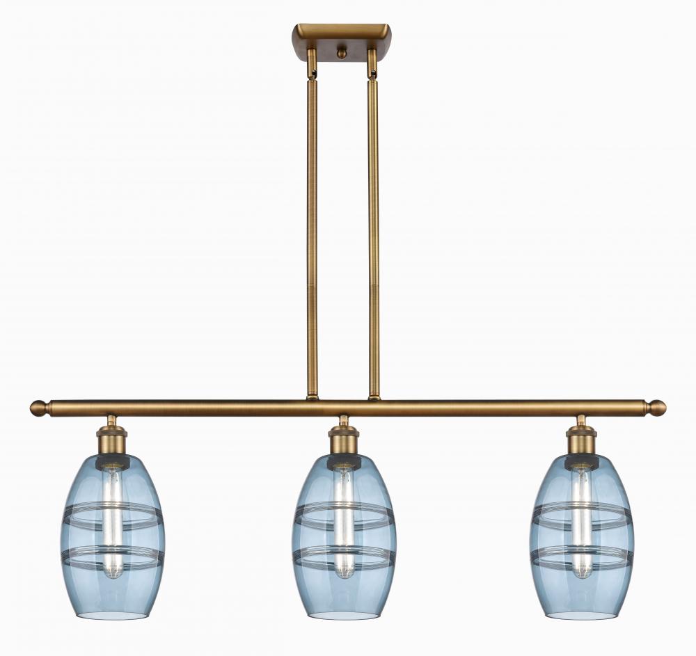 Vaz - 3 Light - 36 inch - Brushed Brass - Cord hung - Island Light
