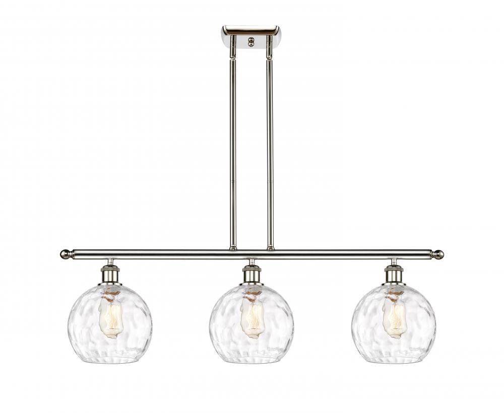 Athens Water Glass - 3 Light - 36 inch - Polished Nickel - Cord hung - Island Light