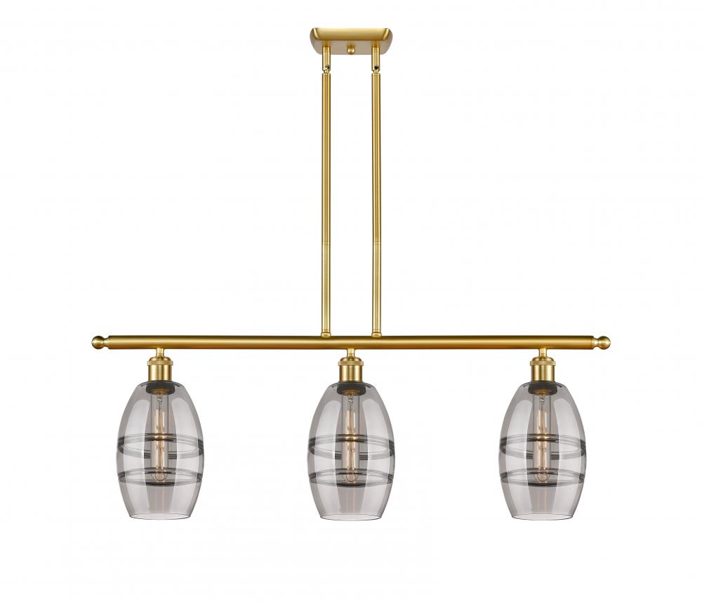 Vaz - 3 Light - 36 inch - Satin Gold - Cord hung - Island Light