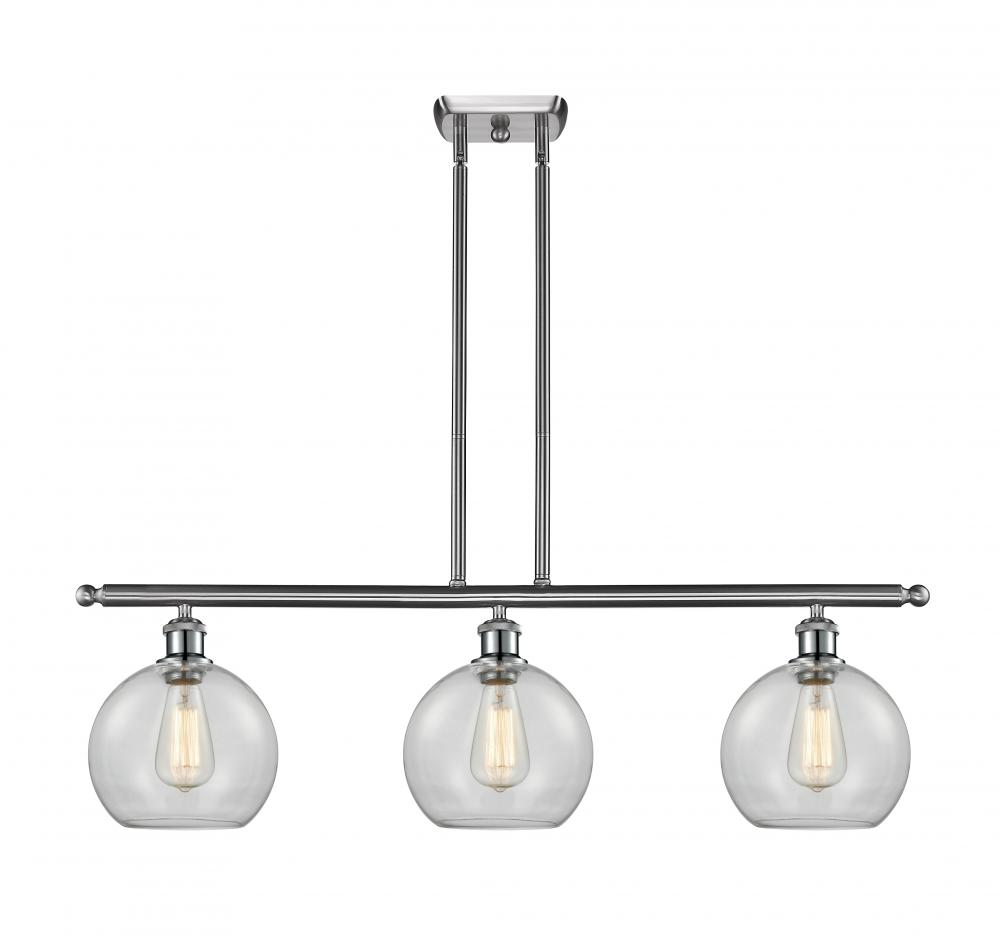 Athens - 3 Light - 36 inch - Brushed Satin Nickel - Cord hung - Island Light