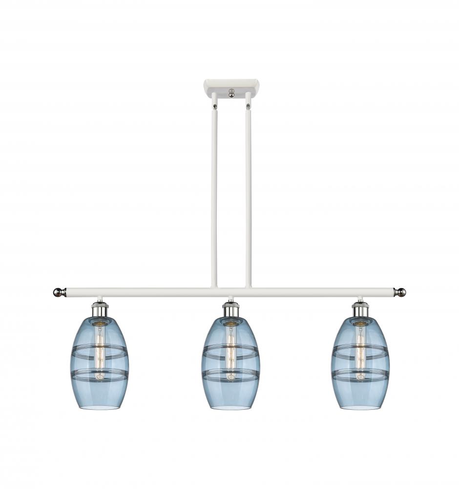 Vaz - 3 Light - 36 inch - White Polished Chrome - Cord hung - Island Light