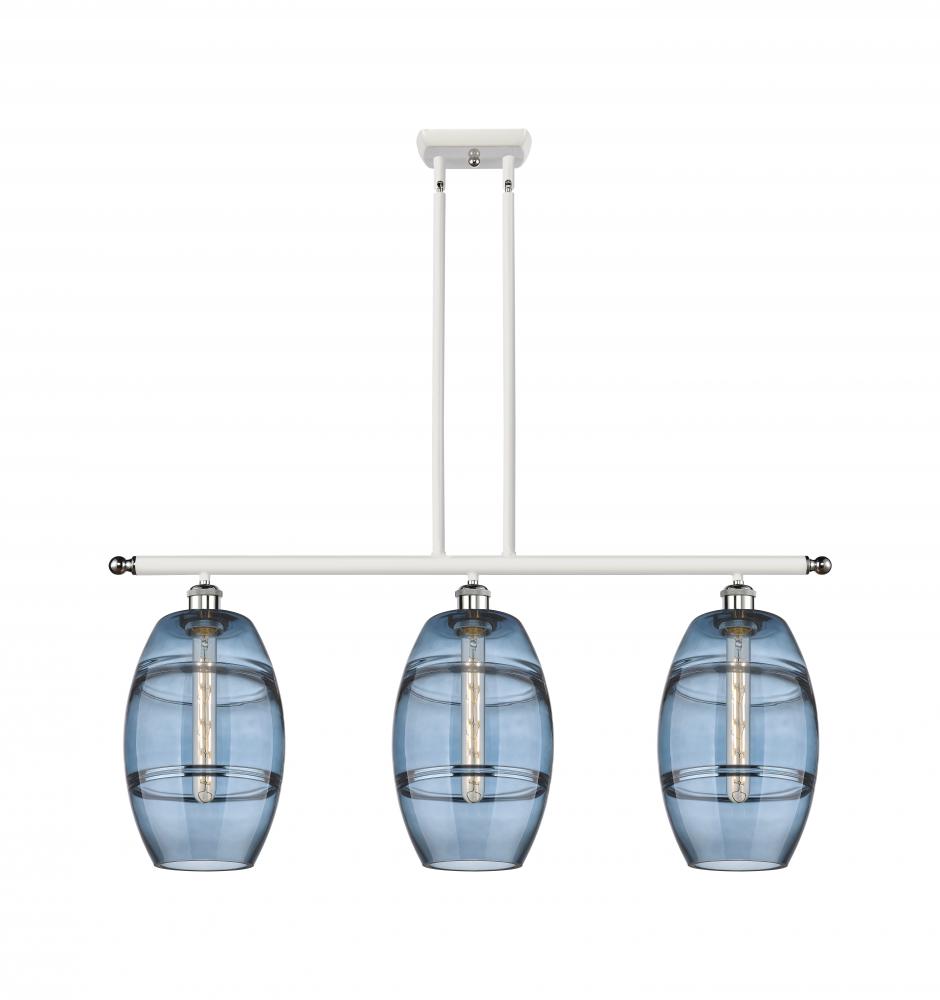 Vaz - 3 Light - 36 inch - White Polished Chrome - Cord hung - Island Light