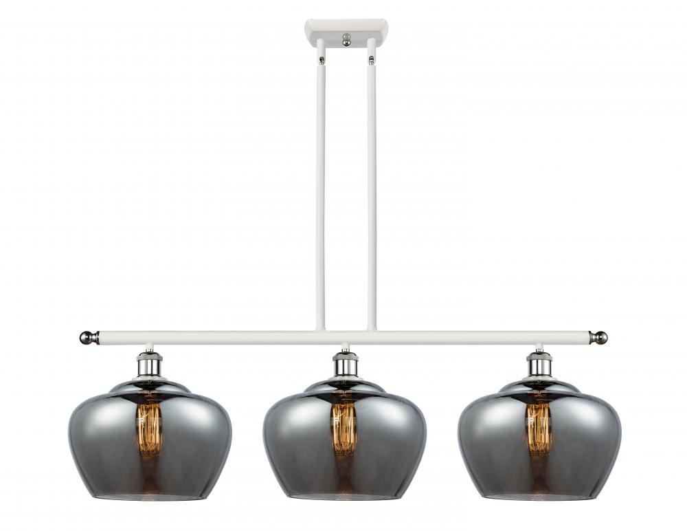 Fenton - 3 Light - 38 inch - White Polished Chrome - Cord hung - Island Light