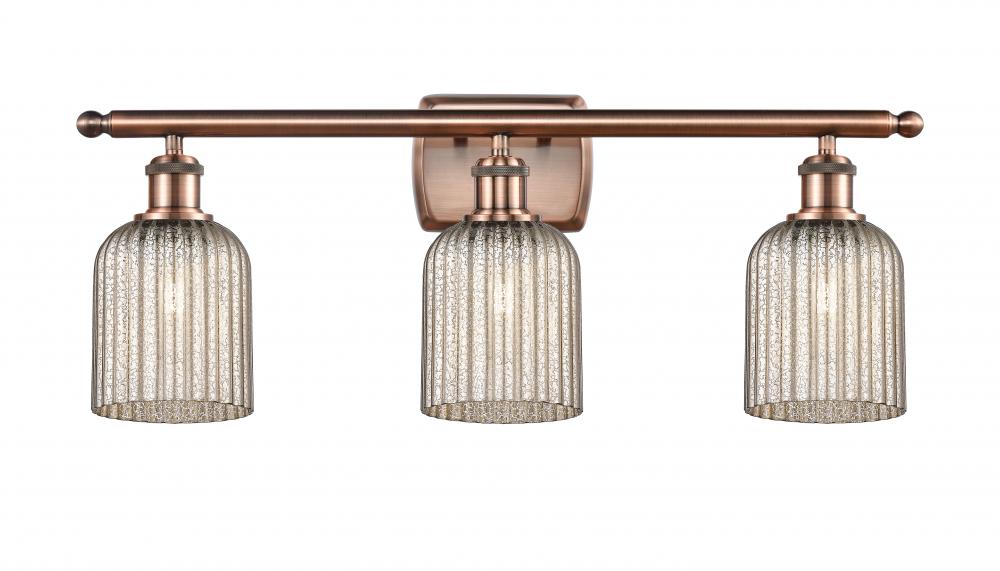 Bridal Veil - 3 Light - 25 inch - Antique Copper - Bath Vanity Light