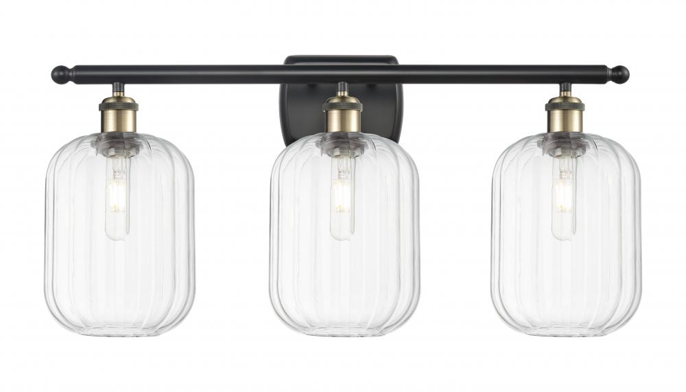 Preston Cylinder - 3 Light - 27 inch - Black Antique Brass - Bath Vanity Light