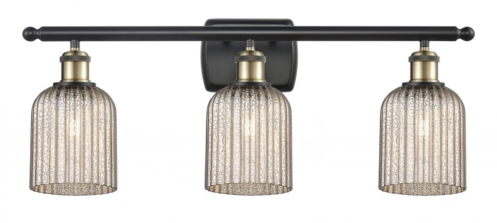 Bridal Veil - 3 Light - 25 inch - Black Antique Brass - Bath Vanity Light