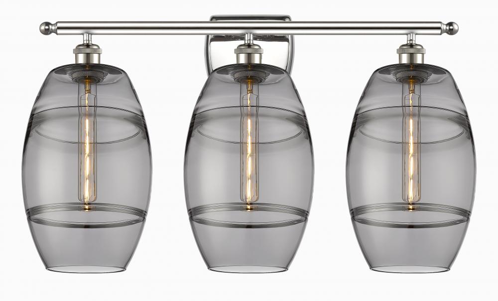 Vaz - 3 Light - 28 inch - Polished Nickel - Bath Vanity Light