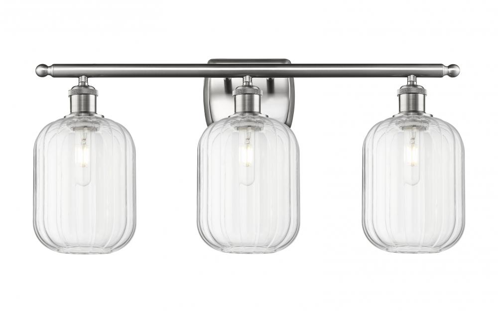 Preston Cylinder - 3 Light - 27 inch - Brushed Satin Nickel - Bath Vanity Light
