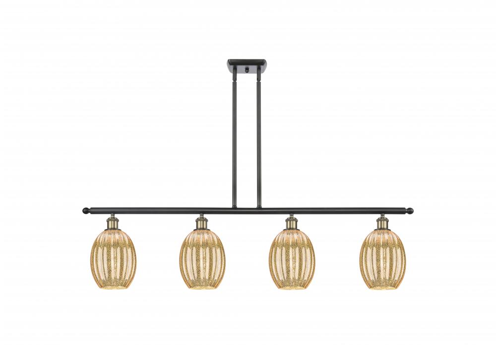 Preston Bulb - 4 Light - 48 inch - Black Antique Brass - Stem Hung - Island Light