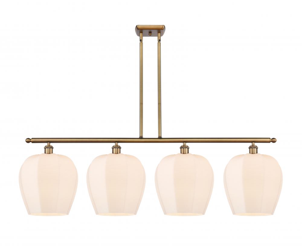Norfolk - 4 Light - 50 inch - Brushed Brass - Cord hung - Island Light