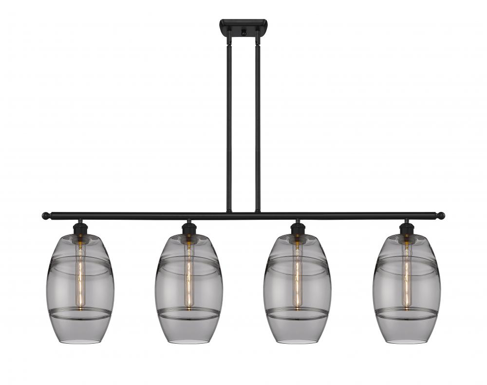Vaz - 4 Light - 48 inch - Matte Black - Cord hung - Island Light