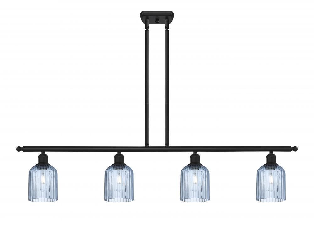 Bridal Veil - 4 Light - 48 inch - Matte Black - Cord hung - Island Light