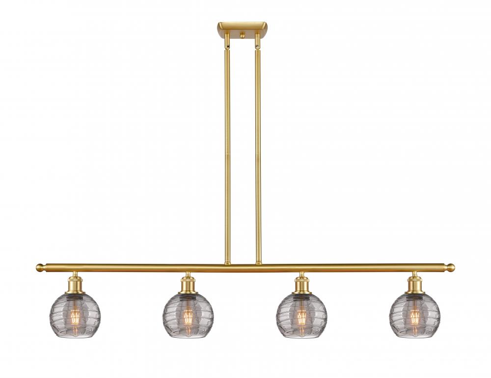 Athens Deco Swirl - 4 Light - 48 inch - Satin Gold - Cord hung - Island Light