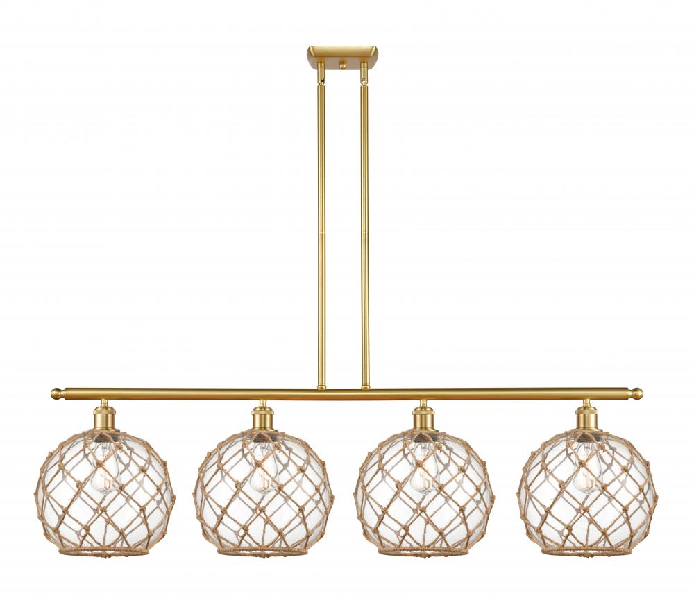 Farmhouse Rope - 4 Light - 48 inch - Satin Gold - Cord hung - Island Light