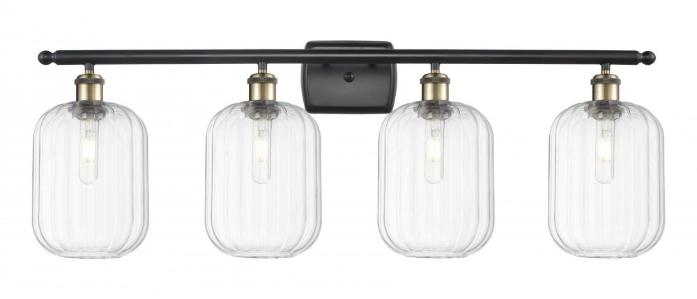 Preston Cylinder - 4 Light - 37 inch - Black Antique Brass - Bath Vanity Light