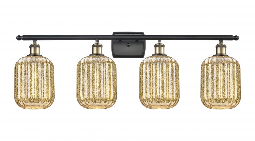 Preston Cylinder - 4 Light - 37 inch - Black Antique Brass - Bath Vanity Light
