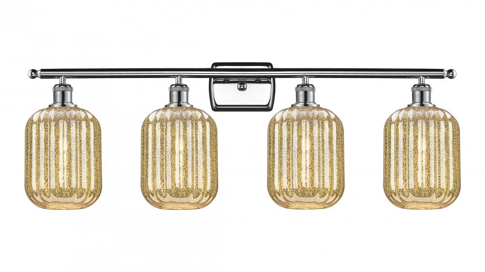 Preston Cylinder - 4 Light - 37 inch - Polished Chrome - Bath Vanity Light