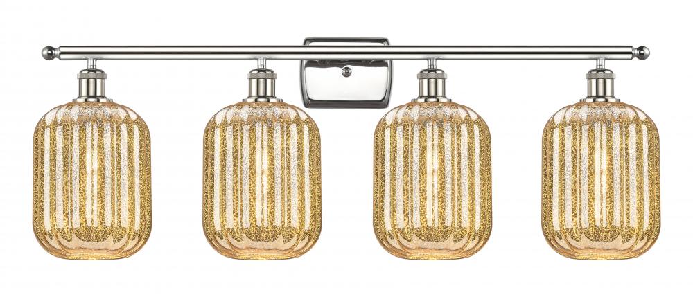 Preston Cylinder - 4 Light - 37 inch - Polished Nickel - Bath Vanity Light
