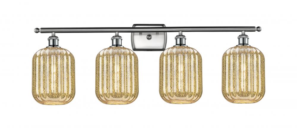Preston Cylinder - 4 Light - 37 inch - Brushed Satin Nickel - Bath Vanity Light