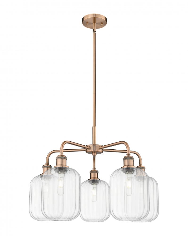 Preston Cylinder - 5 Light - 25 inch - Antique Copper - Stem hung - Chandelier