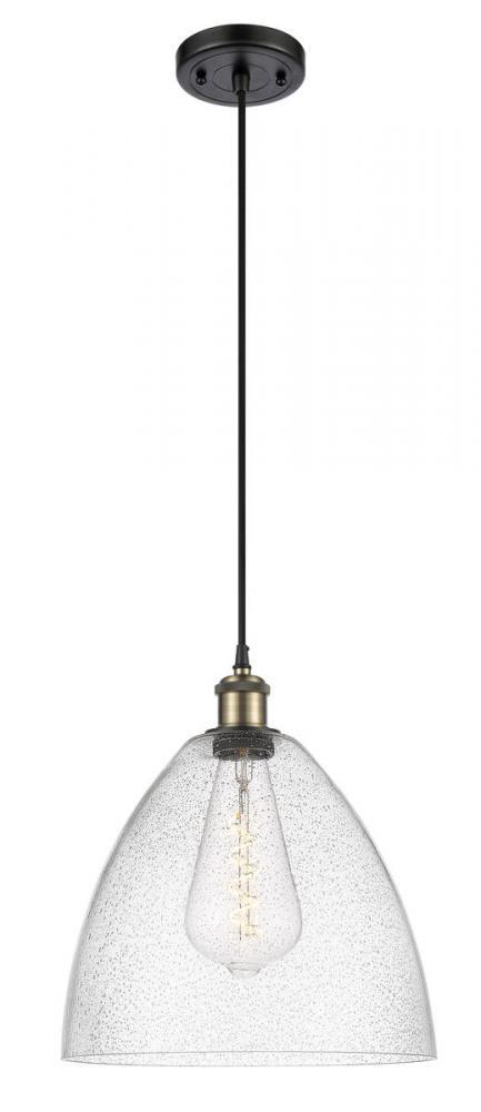 Bristol - 1 Light - 12 inch - Matte Black - Cord hung - Mini Pendant