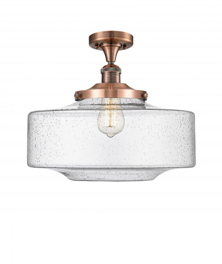 Bridgeton - 1 Light - 16 inch - Antique Copper - Semi-Flush Mount