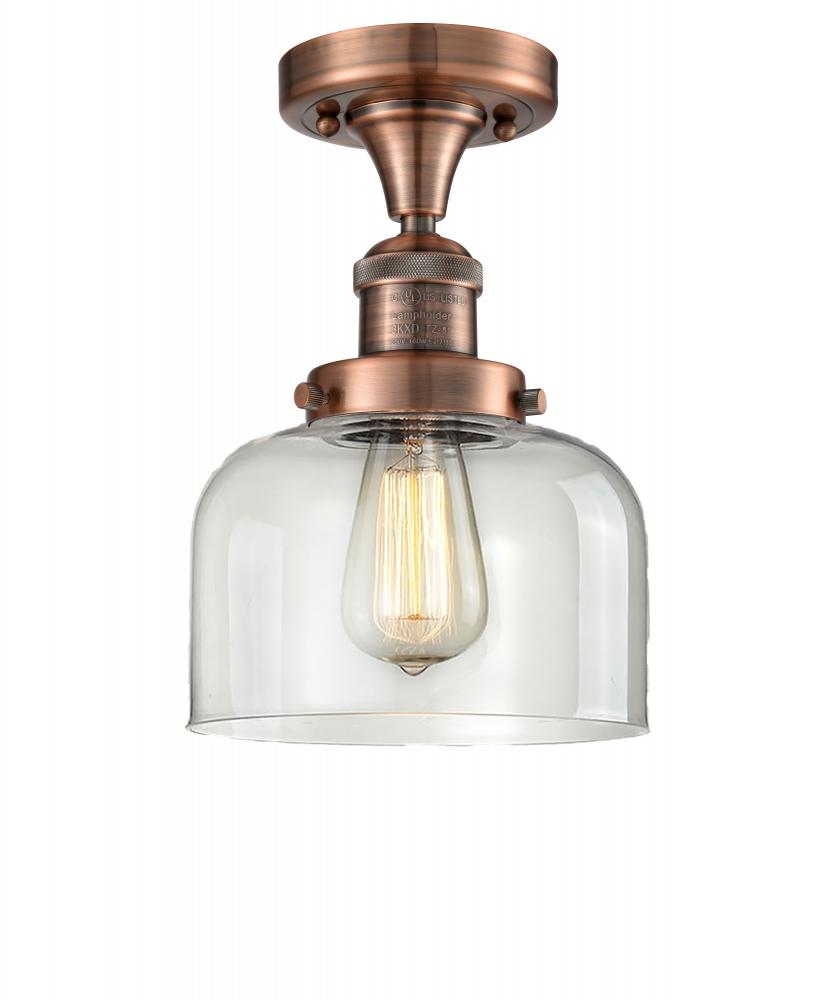 Bell - 1 Light - 8 inch - Antique Copper - Semi-Flush Mount