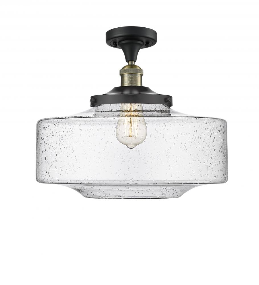 Bridgeton - 1 Light - 16 inch - Black Antique Brass - Semi-Flush Mount